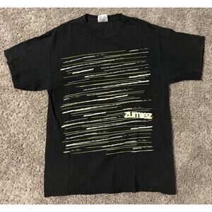 Retro Zumiez Hanes Heavyweight Black Graphic Logo Men's T-Shirt M Short Sleeve